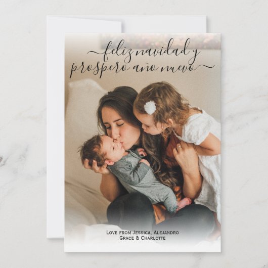 Feliz Navidad Modern Christmas Foto Card Einladung (Vorderseite)