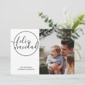 Feliz Navidad Modern Christmas Foto Card Einladung (Stehend Vorderseite)