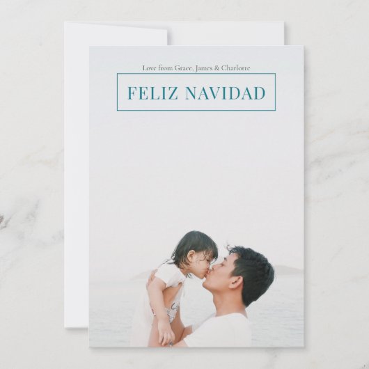 Feliz Navidad Modern Christmas Green Card Einladung (Vorderseite)