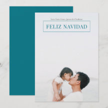 Feliz Navidad Modern Christmas Green Card