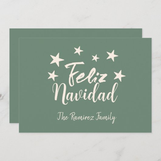 Feliz Navidad Moderne Weihnachtsfamilie Gruß Einladung (Vorne/Hinten)