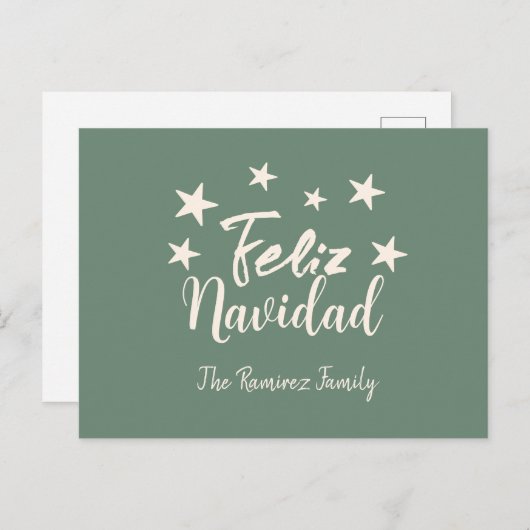Feliz Navidad Moderne Weihnachtsfamilie Gruß Postkarte (Vorne/Hinten)