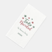 Feliz Navidad Moderne Weihnachtsfamilie Serviette (Ecke)