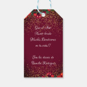 Feliz Navidad Moderner Glitzer Weihnachten Geschenkanhänger (Rückseite)