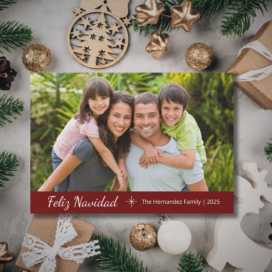 Feliz Navidad Modernes Foto Weihnachten Rot