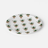 Feliz Navidad Monkey Pappteller (Schrägansicht)