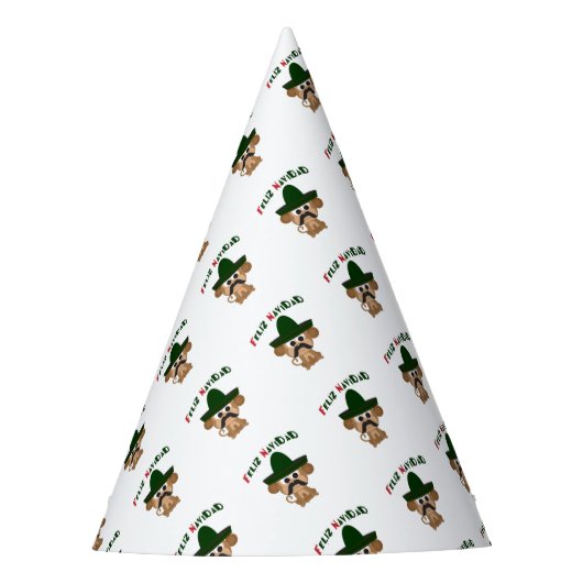 Feliz Navidad Monkey Partyhütchen (Vorderseite)