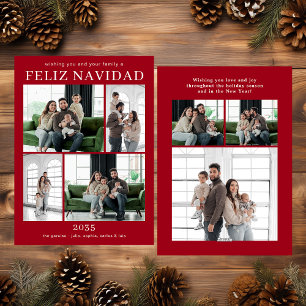 Feliz Navidad Multi-Foto-Urlaubskarte Feiertagskarte