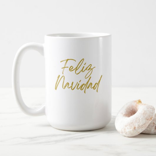 Feliz Navidad-Nachricht Kaffeetasse (Mit Donut)