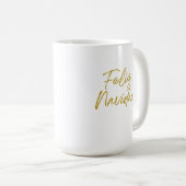 Feliz Navidad-Nachricht Kaffeetasse (VorderseiteRechts)