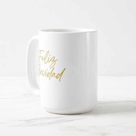 Feliz Navidad-Nachricht Kaffeetasse (Vorderseite Links)