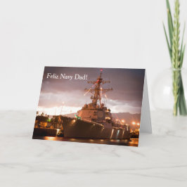 Feliz Navidad Navy Vater & Family Christmas Card Feiertagskarte