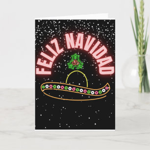 Feliz Navidad Neon Sombrero Feriencard Feiertagskarte