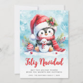 Feliz Navidad Niedlich Penguin Spanien Weihnachten (Vorderseite)