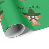 Feliz Navidad! Niedlicher Affe Geschenkpapier (Rolleneckpunkt)