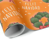 Feliz Navidad Nopal-Kranz-Geschenkpapier Geschenkpapier (Rolleneckpunkt)