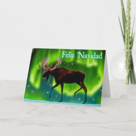 Feliz Navidad - Nordlichtmoose Feiertagskarte (Vorderseite)