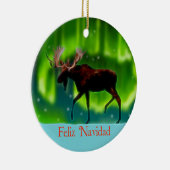 Feliz Navidad - Nordlichtmoose Keramik Ornament (Rechts)