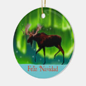 Feliz Navidad - Nordlichtmoose Keramik Ornament (Links)