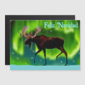 Feliz Navidad - Nordlichtmoose Magnetkarte (Vorne/Hinten)
