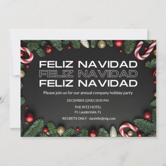 Feliz Navidad Office Company Christmas Party Einladung (Vorderseite)