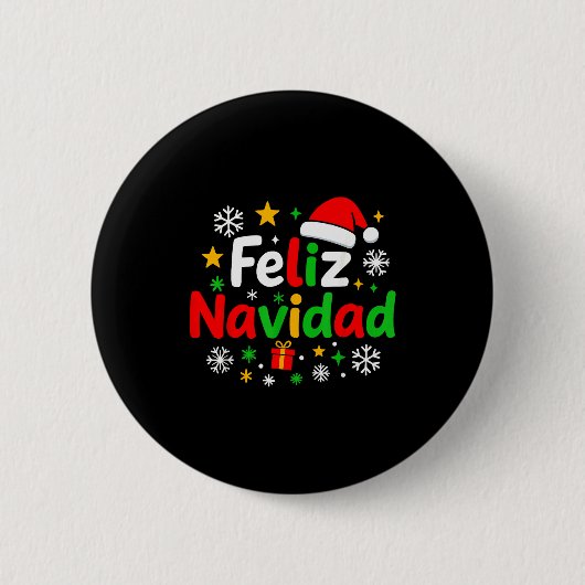 Feliz Navidad Pajamas Shirt, Cute Spanish Mexican  Button (Vorderseite)