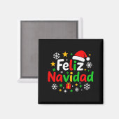 Feliz Navidad Pajamas Shirt, Cute Spanish Mexican  Magnet (Vorderseite/Rückseite)