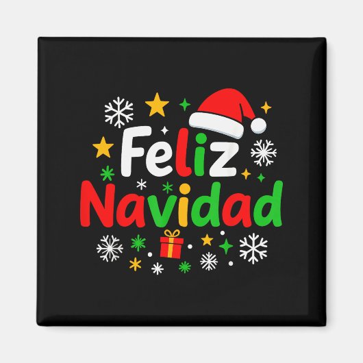 Feliz Navidad Pajamas Shirt, Cute Spanish Mexican  Magnet (Vorne)
