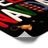 Feliz Navidad Pajamas Spanish Mexican Christmas Bo Poster (Ecke)