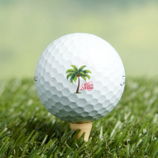 Feliz Navidad Palm Tree Golfball (Insitu T-Shirt)