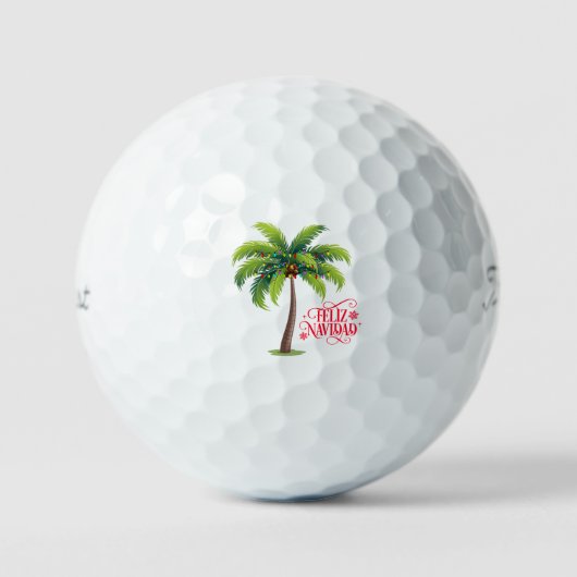 Feliz Navidad Palm Tree Golfball (Vorderseite)