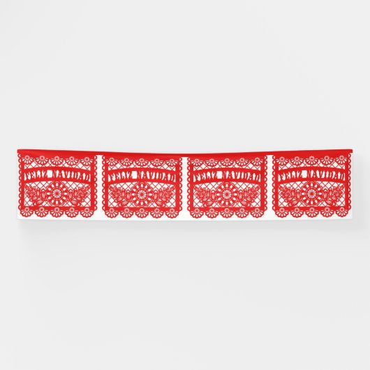 Feliz Navidad Papel Picado Banner (Horizontal)