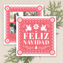 Feliz Navidad Papel Picado Foto Weihnachtskarte