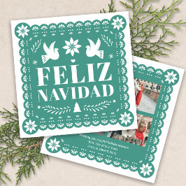 Feliz Navidad Papel Picado Foto Weihnachtskarte Feiertagskarte