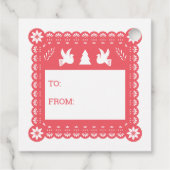 Feliz Navidad Papel Picado Geschenktag Geschenkanhänger (Rückseite)