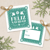 Feliz Navidad Papel Picado Geschenktag Geschenkanhänger