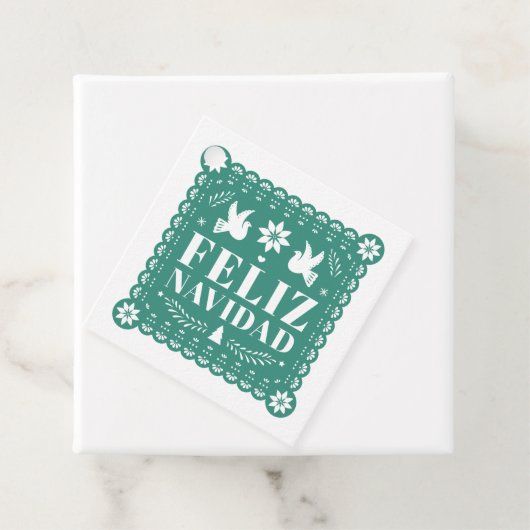 Feliz Navidad Papel Picado Geschenktag Geschenkanhänger (Beispiel)