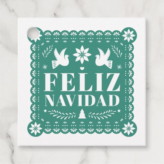 Feliz Navidad Papel Picado Geschenktag Geschenkanhänger (Vorderseite)
