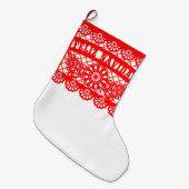 Feliz Navidad Papel Picado Großer Weihnachtsstrumpf (Vorderansicht (hängend))