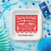 Feliz Navidad Papel Picado Pappteller (Party)