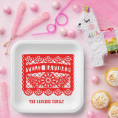 Feliz Navidad Papel Picado Pappteller (Party)