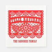 Feliz Navidad Papel Picado Serviette (Vorderseite)