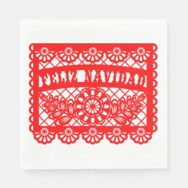 Feliz Navidad Papel Picado Serviette