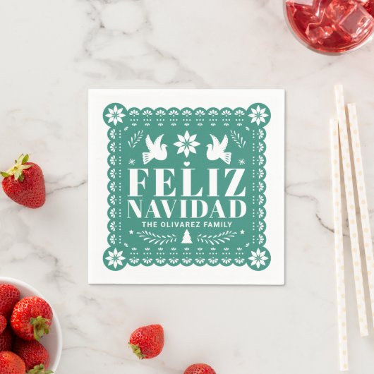 Feliz Navidad Papel Picado Weihnachten Serviette (Beispiel)
