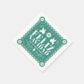 Feliz Navidad Papel Picado Weihnachten Serviette (Ecke)