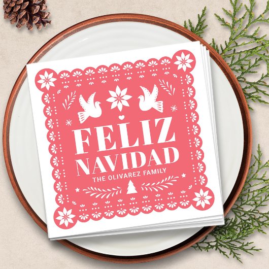 Feliz Navidad Papel Picado Weihnachten Serviette