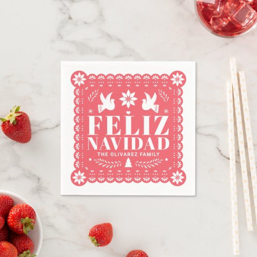 Feliz Navidad Papel Picado Weihnachten Serviette (Beispiel)