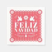 Feliz Navidad Papel Picado Weihnachten Serviette (Vorderseite)