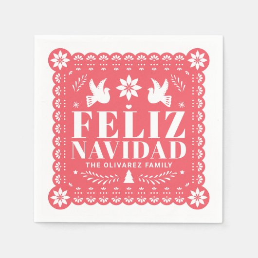 Feliz Navidad Papel Picado Weihnachten Serviette (Vorderseite)