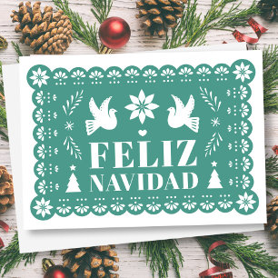 Feliz Navidad Papel Picado Weihnachtskarte Feiertagskarte